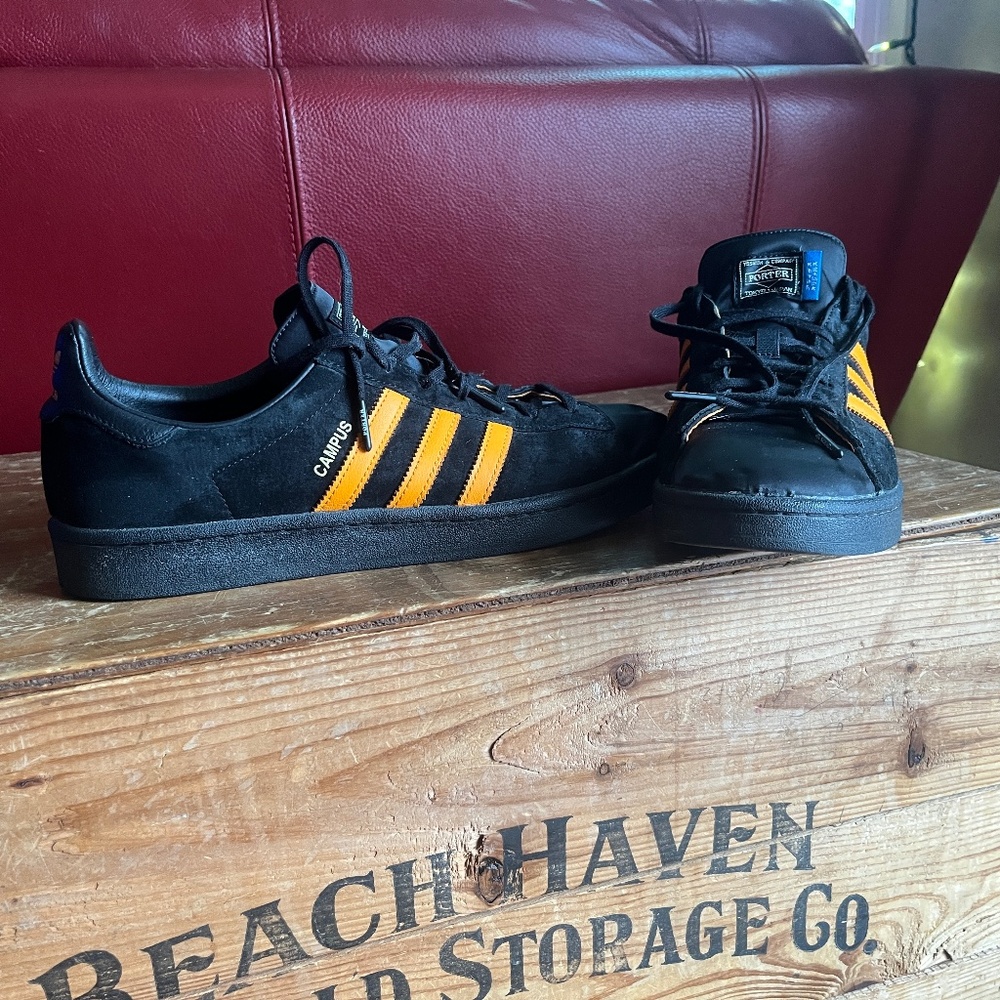 Adidas Porter x Campus 'Black Orange B28143  Mens 12 Skate Sneakers